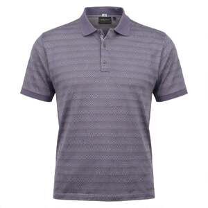 Bobby Jones Collection Polo Shirt Mens L Gray Diamond Pattern 100% Cotton Italy
